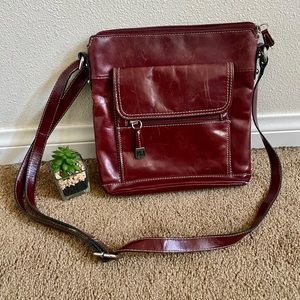 GIANNI BERNINI CROSS BODY BAG MAROON